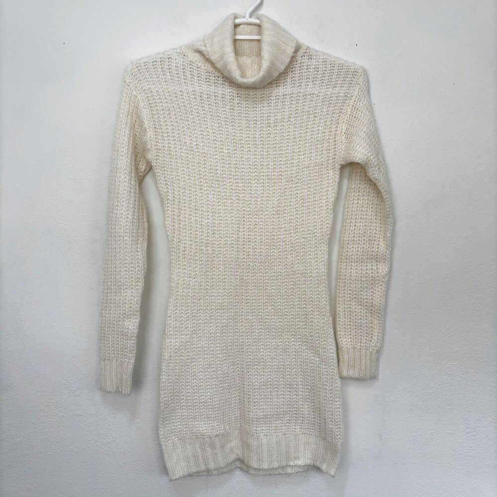 Womens Chunky Knit Turtleneck Knit Sweater Dress Small Old Money Capsule